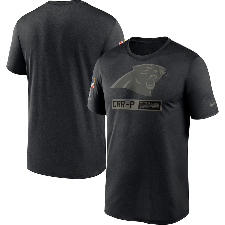 Men's Carolina Panthers 2020 Black Salute To Service Performance T-Shirt